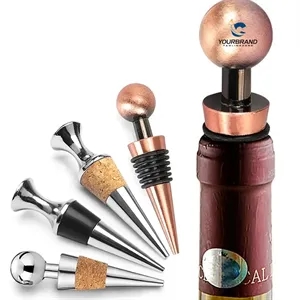 Chrome Plated Cork Stainless Steel Wine Bottle Stopper
