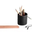 Circular Leather Pen Holder Desktop Stationery Storage Box | https://www.bestnamebadges.com