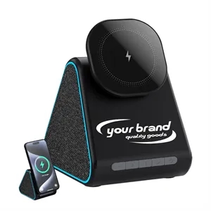 3In1 Magnetic Wireless Charger Bluetooth Speaker Holder