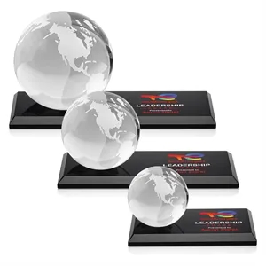 Globe VividPrint™ Award on Rectangle Base - Black | https://www.bestnamebadges.com