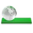 Globe VividPrint™ Award on Rectangle Base - Green | https://www.bestnamebadges.com