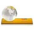 Globe VividPrint™ Award on Rectangle Base - Amber | https://www.bestnamebadges.com
