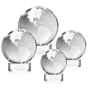 Globe Award on Stanrich Base - Clear | https://www.bestnamebadges.com