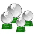 Globe Award on Robson Base - Green | https://www.bestnamebadges.com