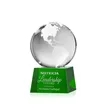 Globe Award on Robson Base - Green | https://www.bestnamebadges.com