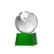 Globe Award on Robson Base - Green | https://www.bestnamebadges.com