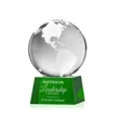 Globe Award on Robson Base - Green | https://www.bestnamebadges.com