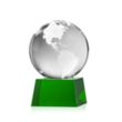 Globe Award on Robson Base - Green | https://www.bestnamebadges.com