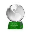 Globe Award on Robson Base - Green | https://www.bestnamebadges.com