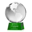 Globe Award on Robson Base - Green | https://www.bestnamebadges.com