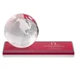 Globe Award on Rectangle Base - Red | https://www.bestnamebadges.com