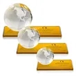 Globe Award on Rectangle Base - Amber | https://www.bestnamebadges.com