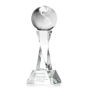 Globe Award on Langport Base - Clear | https://www.bestnamebadges.com
