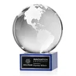 Globe Award on Hancock Base - Blue | https://www.bestnamebadges.com