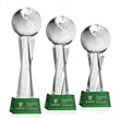 Globe Award on Grafton Base - Green | https://www.bestnamebadges.com