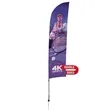 13' Streamline Blade Sail Sign Flag, 2-Sided, Ground Spike | https://www.bestnamebadges.com