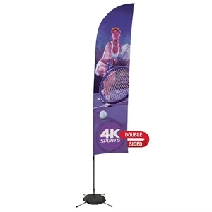 13' Streamline Blade Sail Sign Flag, 2-Sided, Scissor Base