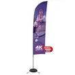 13' Streamline Blade Sail Sign Flag, 2-Sided, Scissor Base | https://www.bestnamebadges.com