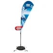 8' Streamline Teardrop Sail Sign Flag, 2-Sided, Scissor Base | https://www.bestnamebadges.com