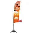 13' Streamline Razor Sail Sign Flag, 2-Sided, Scissor Base | https://www.bestnamebadges.com