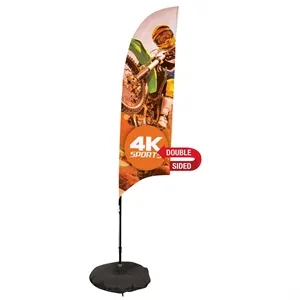 7' Streamline Razor Sail Sign Flag, 2-Sided, 3-Leg Scissor