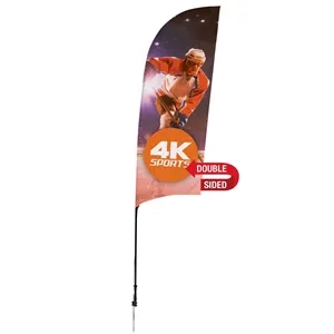 9' Streamline Razor Sail Sign Flag, 2-Sided, Ground Spike