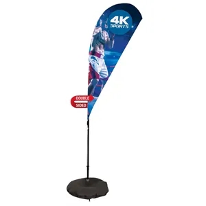 6' Streamline Teardrop Sail Sign Flag,2-Sided,3-Leg Scissor