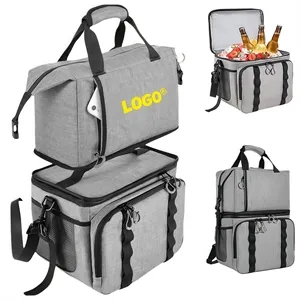 Lunch Bag Insulated Cooler Backpack Double Layer Detachable