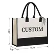 Canvas Beach Tote Bag Initial Classic Present Personalized | https://www.bestnamebadges.com