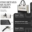 Canvas Beach Tote Bag Initial Classic Present Personalized | https://www.bestnamebadges.com