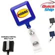Quick Ship Full Color Square Badge Reel with Belt Clip | https://www.bestnamebadges.com