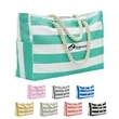 Large Striped Waterproof Beach Tote Bag | https://www.bestnamebadges.com