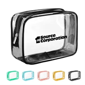 Clear PVC Travel Makeup Bag Toiletry Pouch 7.8"x4.7"x2.4"