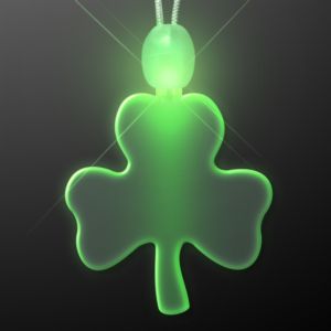 Light-up acrylic shamrock LED necklace