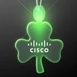 Acrylic Big Shamrock Shape Necklace with LED | https://www.bestnamebadges.com