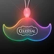 Acrylic Mustache Shape Necklace with LED | https://www.bestnamebadges.com