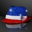 Shiny Colorful Fedora Hats with White Bands | https://www.bestnamebadges.com
