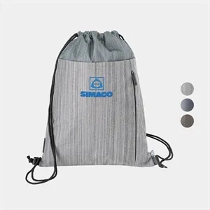 RejuVe® Moto Recycled Heather Drawstring Bag | https://www.bestnamebadges.com