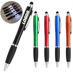 3 in 1 Personalized Pen Stylus Ballpoint Logo LED Flashlight