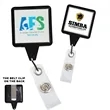 Big Log Square Retractable Badge Reel w/ Belt Clip | https://www.bestnamebadges.com