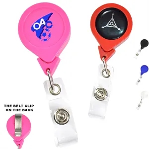 No-Twist-Retractable-Round-Badge-Reel-w-Belt-Clip