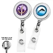 Chrome Plastic Retractable Badge Reel w/ Belt Clip backing | https://www.bestnamebadges.com