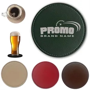 PU Leather Round Coasters Waterproof Heat Resistant