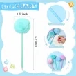 Cute Fluffy Pompom Metal Ballpoint Pen | https://www.bestnamebadges.com
