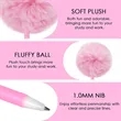 Cute Fluffy Pompom Metal Ballpoint Pen | https://www.bestnamebadges.com