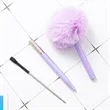 Cute Fluffy Pompom Metal Ballpoint Pen | https://www.bestnamebadges.com