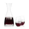 Barham Carafe & Boston Stemless Wine | https://www.bestnamebadges.com