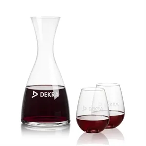Barham Carafe & Edderton Stemless Wine | https://www.bestnamebadges.com