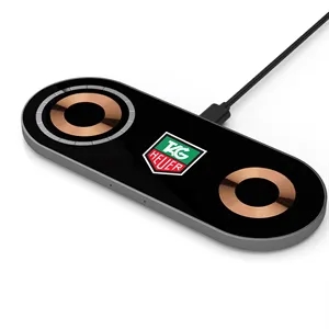 Glass Top Dual Wireless Charging Pad | https://www.bestnamebadges.com