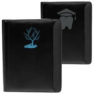 Personalized Textured Accent Zippered Portfolio Journal | https://www.bestnamebadges.com